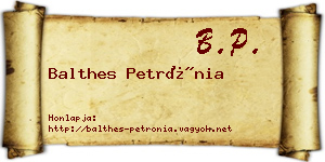 Balthes Petrónia névjegykártya